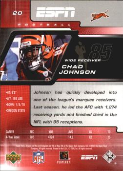 2005 Upper Deck ESPN #20 Chad Johnson Back