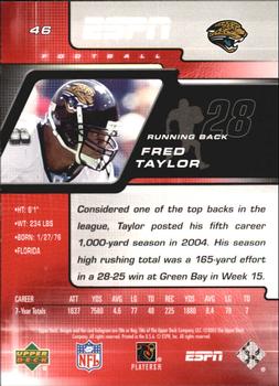 2005 Upper Deck ESPN #46 Fred Taylor Back