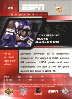 2005 Upper Deck ESPN #56 Nate Burleson Back