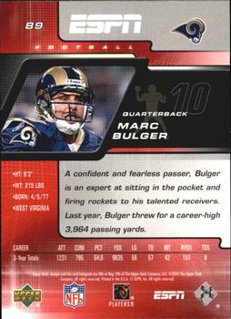 2005 Upper Deck ESPN #89 Marc Bulger Back