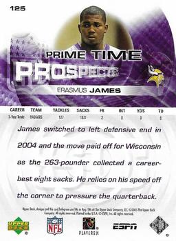 2005 Upper Deck ESPN #125 Erasmus James Back