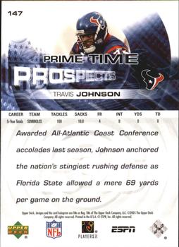 2005 Upper Deck ESPN #147 Travis Johnson Back