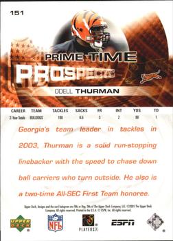 2005 Upper Deck ESPN #151 Odell Thurman Back