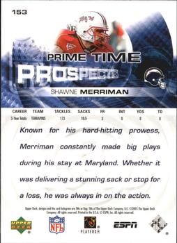 2005 Upper Deck ESPN #153 Shawne Merriman Back