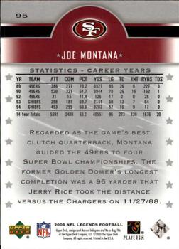 2005 Upper Deck Legends #95 Joe Montana Back