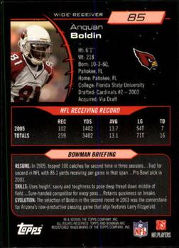 2006 Bowman #85 Anquan Boldin Back