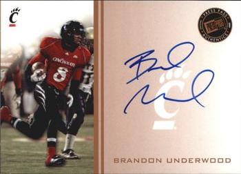 2009 Press Pass - Press Pass Signings Bronze #PPS-BU Brandon Underwood Front