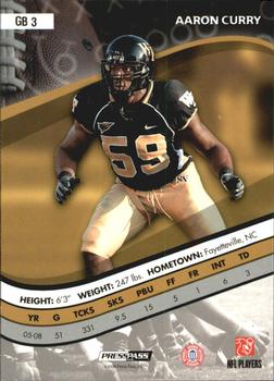 2009 Press Pass - Game Breakers #GB3 Aaron Curry Back
