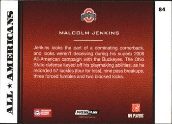 2009 Press Pass - Reflectors #84 Malcolm Jenkins Back