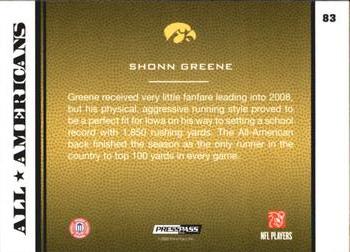 2009 Press Pass - Reflectors Solo #83 Shonn Greene Back