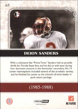 2009 Press Pass Legends - Bronze #65 Deion Sanders Back