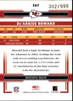 2006 Donruss Threads #267 De'Arrius Howard Back