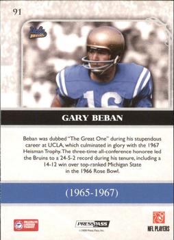 2009 Press Pass Legends - Gold #91 Gary Beban Back