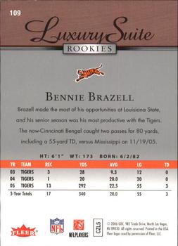 2006 Flair Showcase #109 Bennie Brazell Back