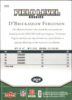 2006 Flair Showcase #215 D'Brickashaw Ferguson Back
