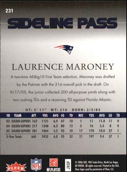 2006 Flair Showcase #231 Laurence Maroney Back