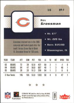2006 Fleer #16 Rex Grossman Back