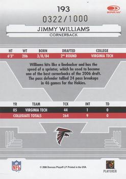 2006 Leaf Certified Materials #193 Jimmy Williams Back