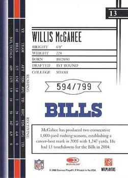 2006 Leaf Limited #13 Willis McGahee Back