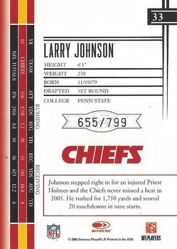 2006 Leaf Limited #33 Larry Johnson Back