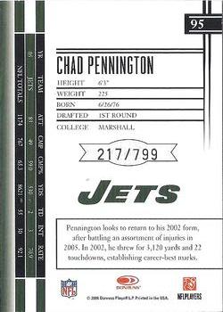 2006 Leaf Limited #95 Chad Pennington Back