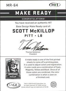 2009 SAGE HIT - Make Ready Black #MR-64 Scott McKillop Back