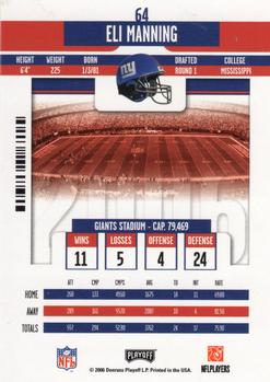 2006 Playoff Contenders #64 Eli Manning Back