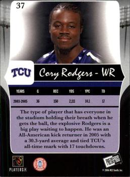 2006 Press Pass Legends #37 Cory Rodgers Back