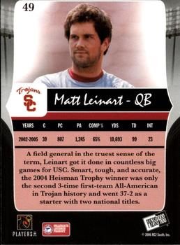 2006 Press Pass Legends #49 Matt Leinart Back