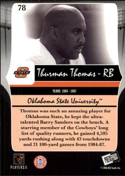 2006 Press Pass Legends #78 Thurman Thomas Back