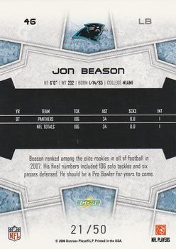 2009 Score Inscriptions - Gold Zone #43 Jon Beason Back