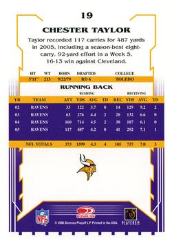 2006 Score #19 Chester Taylor Back