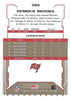 2006 Score Select #260 Derrick Brooks Back