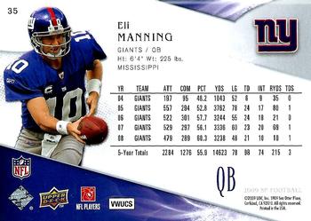 2009 SP #35 Eli Manning Back