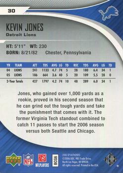 2006 SP Authentic #30 Kevin Jones Back