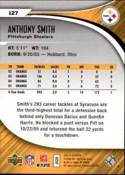2006 SP Authentic #127 Anthony Smith Back