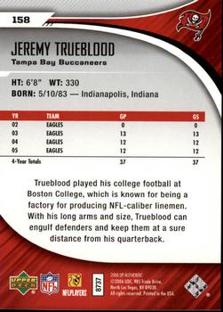 2006 SP Authentic #158 Jeremy Trueblood Back