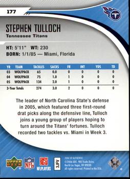 2006 SP Authentic #177 Stephen Tulloch Back