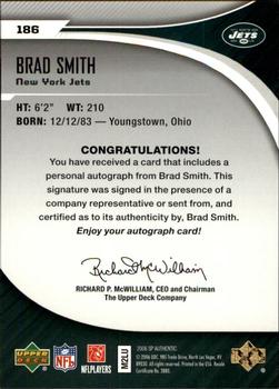 2006 SP Authentic #186 Brad Smith Back