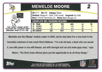 2006 Topps #2 Mewelde Moore Back
