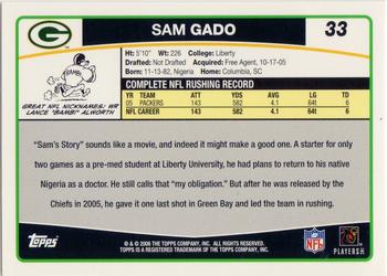 2006 Topps #33 Sam Gado Back