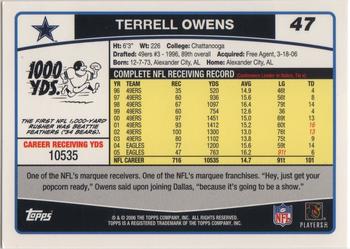 2006 Topps #47 Terrell Owens Back