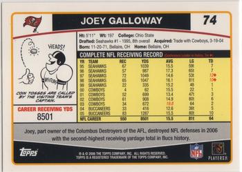 2006 Topps #74 Joey Galloway Back