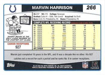 2006 Topps #266 Marvin Harrison Back