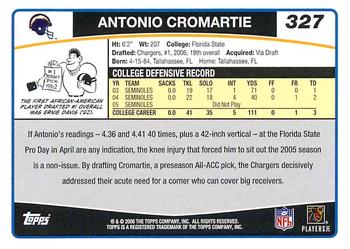 2006 Topps #327 Antonio Cromartie Back