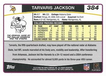 2006 Topps #384 Tarvaris Jackson Back