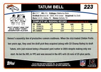 2006 Topps #223 Tatum Bell Back