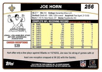 2006 Topps #256 Joe Horn Back