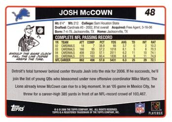 2006 Topps #48 Josh McCown Back