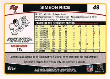 2006 Topps #49 Simeon Rice Back